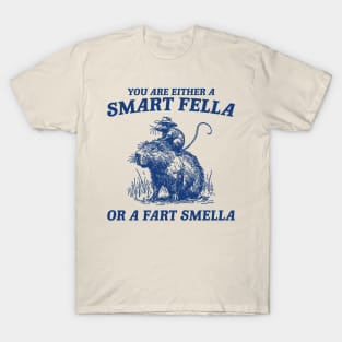 Are You A Smart Fella Or Fart Smella Vintage Shirt, Funny Rat Riding Cabybara T-Shirt
